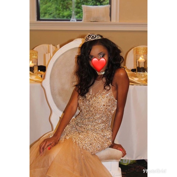 Nude & silver Prom/ Sweet 16 Dress - Picture 8 of 8